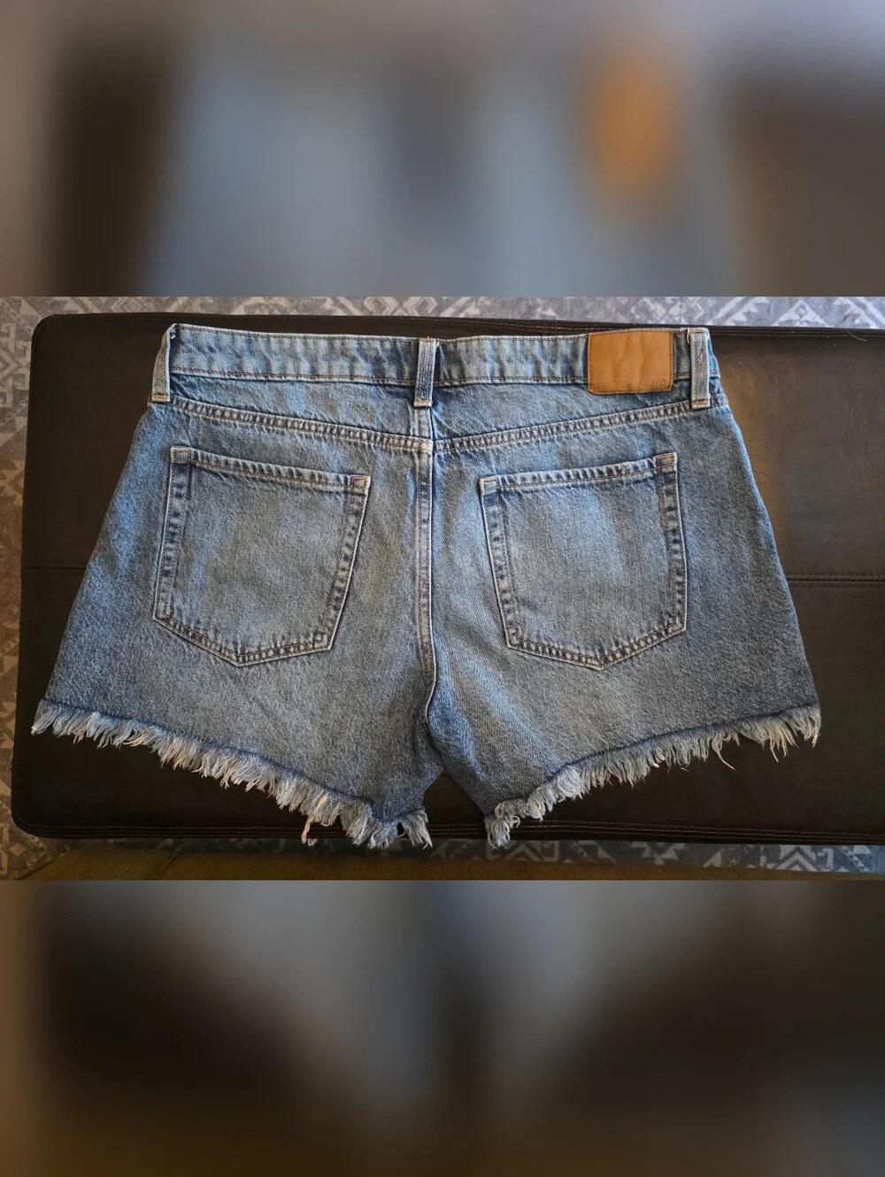 Aeropostale Denim Baggy Shorts in Light Blue with Contrast Stitching
